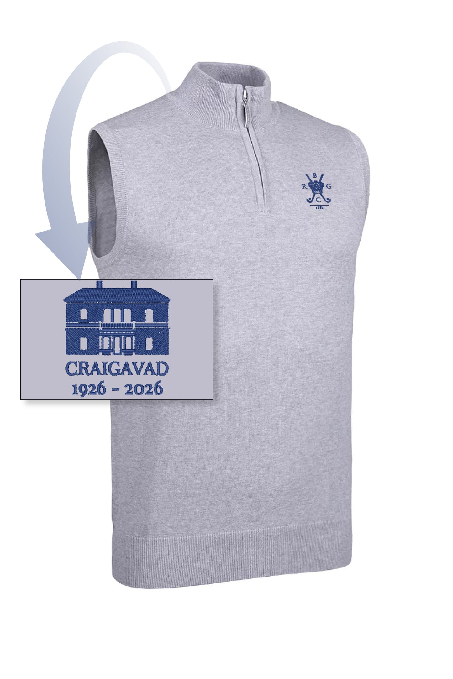 Craigavad 1926-2026 Alasdair Mens Quarter Zip Slipover