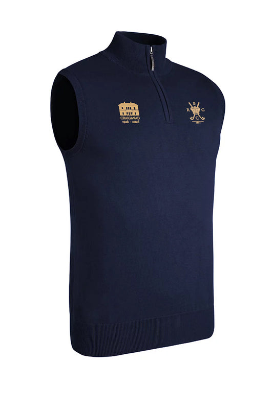 Alasdair Mens Quarter Zip Merino Wool Golf Slipover