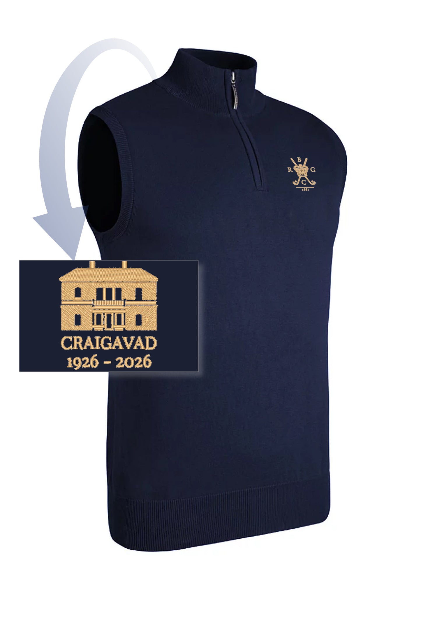 Craigavad 1926-2026 Alasdair Mens Quarter Zip Slipover