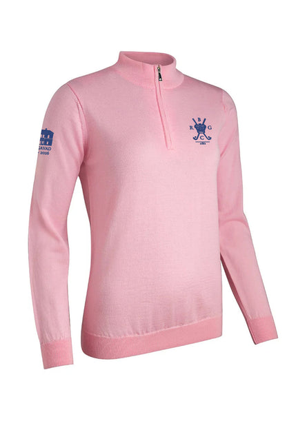 Amira Ladies Quarter Zip Merino Wool Lightweight Golf Sweater
