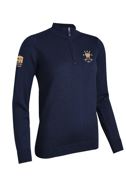 Amira Ladies Quarter Zip Merino Wool Lightweight Golf Sweater