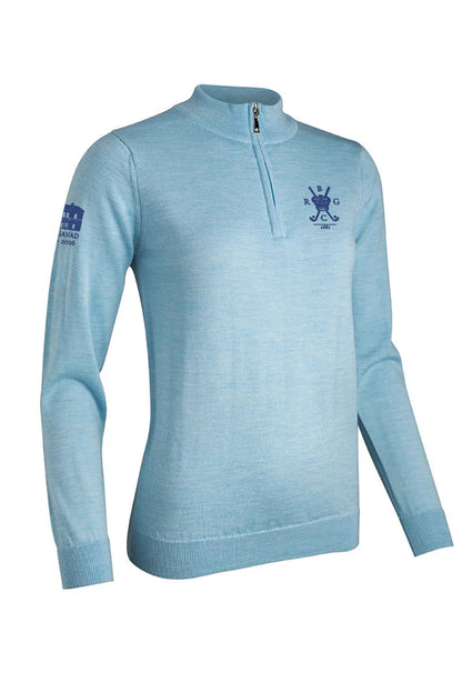 Amira Ladies Quarter Zip Merino Wool Lightweight Golf Sweater