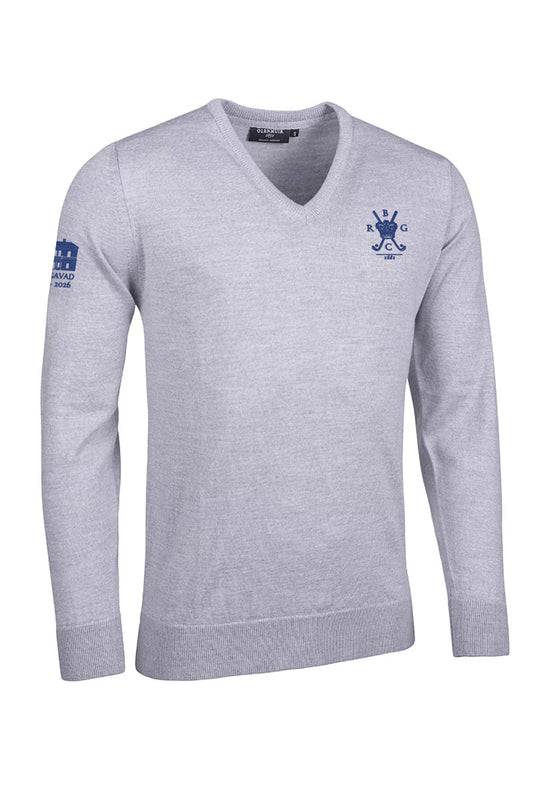 Jasper Mens V Neck Merino Wool Lightweight Golf Sweater