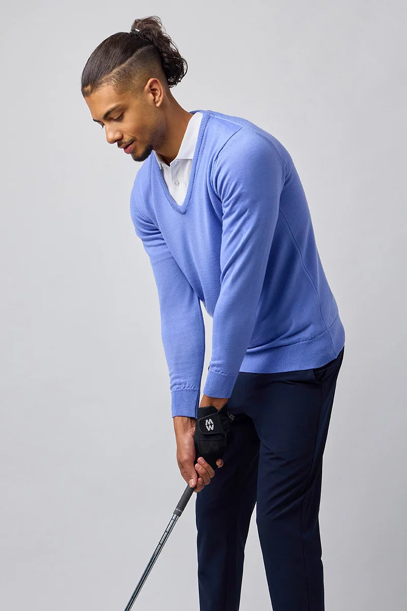 Jasper Mens V Neck Merino Wool Lightweight Golf Sweater